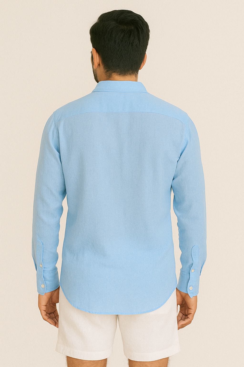 STEEL BLUE – RELAXED FIT PREMIUM LINEN-BLEND SHIRT